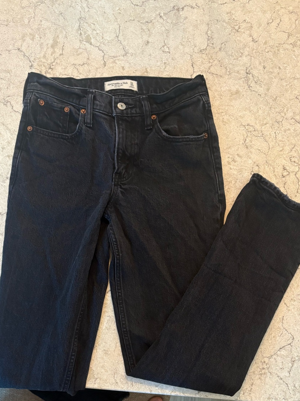 Abercrombie & Fitch Black Straight-Leg Jeans